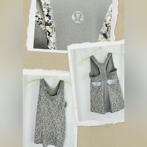 Lululemon Tone It Petite Fleur Silver Spoon/ Ambient Gray Tank Size 6